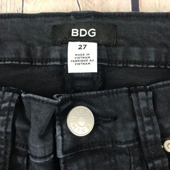 BDG Stretch Skinny Jeans Zip Ankle Black Denim - Picture 8 of 8